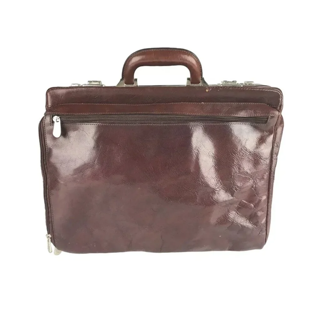 Wilsons Leather‎ Unisex Brown Pelle Studio Inner Pockets Divider Briefcase Bag
